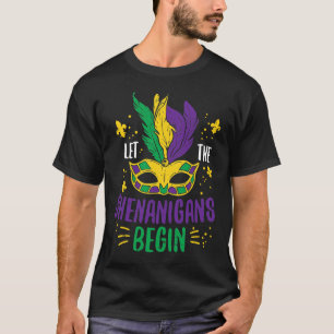 Let The Shenanigans Begin Jester Funny Mardi Gras T-shirt