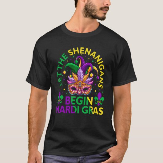 Let The Shenanigans Begin Mardi Gras 2023 Purim Ma T-shirt (Voorkant)