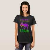 Let The Shenanigans Begin Mardi Gras Dinosaur Kids T-shirt (Voorkant volledig)