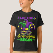 Let The Shenanigans Begin Mardi Gras Jester Hat Ma T-shirt (Voorkant)