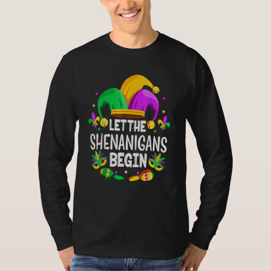 Let The Shenanigans Begin Mardi Gras Shirts, Kids  T-shirt (Voorkant)