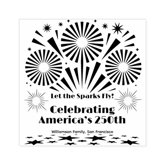 Let the Sparks Fly America's 250th Celebration Art Rubberstempel (Afrduk)