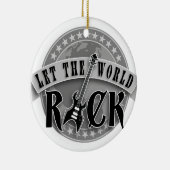 let the world rock electric bass guitar keramisch ornament (Rechts)
