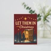 Let Them In for Christmas Design Feestdagenkaart (Staand voorkant)