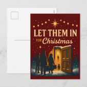 Let Them In for Christmas Design Feestdagenkaart (Voorkant / Achterkant)