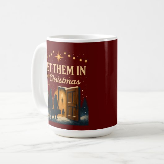Let Them In for Christmas Design Koffiemok (Voorkant links)