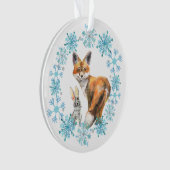 Let There Be Peace Fox en Konijn Kerstmis Ornament (voorkant)