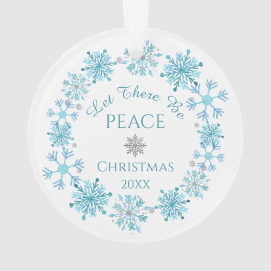 Let There Be Peace Fox en Konijn Kerstmis Ornament (achterkant)