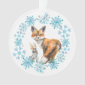 Let There Be Peace Fox en Konijn Kerstmis Ornament (voorkant)