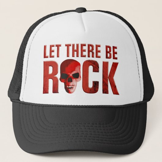 let there be rock skull red trucker pet (Voorkant)