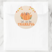 Let Us Be Thankful Pumpkin Fall Ronde Sticker (Tas)