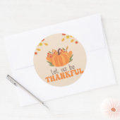 Let Us Be Thankful Pumpkin Fall Ronde Sticker (Envelop)