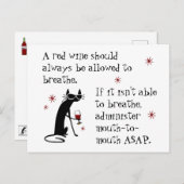 Let Wine Breathe of Mouth to Mouth Funny Quote Briefkaart (Voorkant / Achterkant)