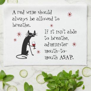 Let Wine Breathe of Mouth to Mouth Funny Quote Theedoek