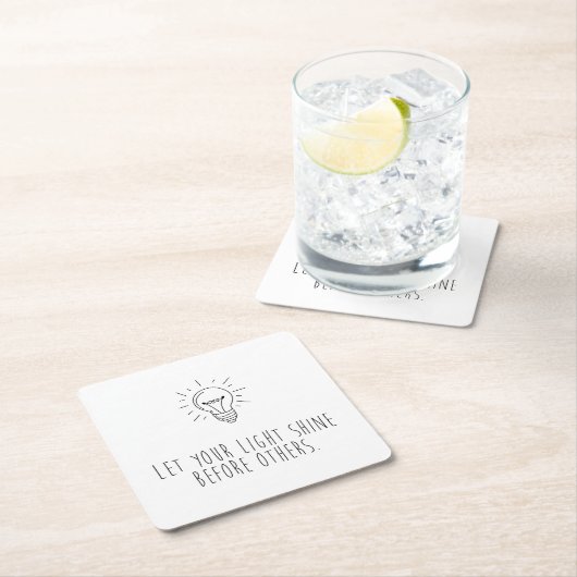 Let You Light Shine Before Others Kartonnen Onderzetters (Insitu)