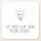 Let You Light Shine Before Others Kartonnen Onderzetters (Voorkant)
