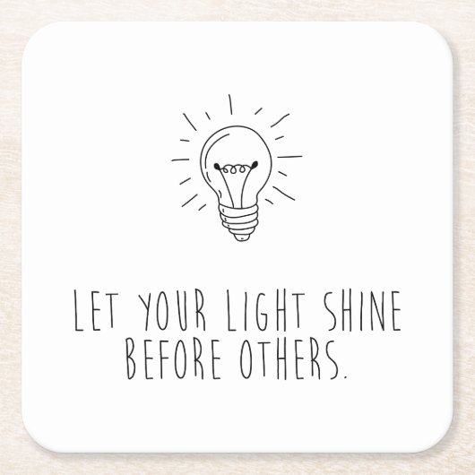 Let You Light Shine Before Others Kartonnen Onderzetters (Voorkant)