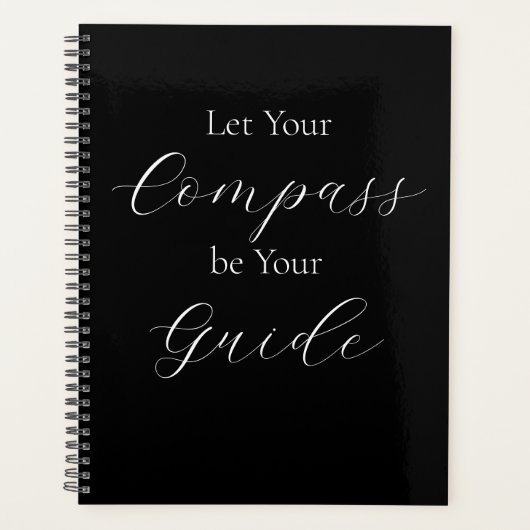 'Let Your Compass Be Your Guide' Phrase White Planner (Voorkant)
