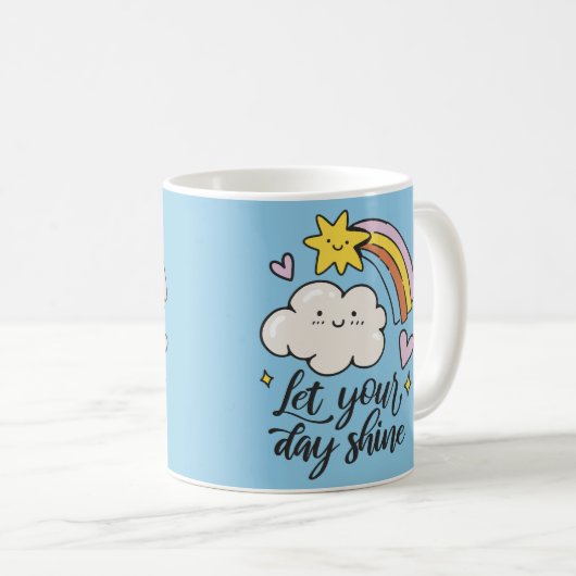 Let Your Day Shine Rainbow Mug – Cute & Uplifting  Koffiemok (Voorkant rechts)