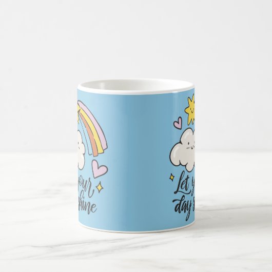 Let Your Day Shine Rainbow Mug – Cute & Uplifting  Koffiemok (Center)