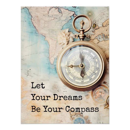 Let Your Dreams Be Your Compass Perfect Poster (Voorkant)