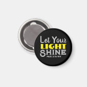 Let Your Light Shine Bible Verse Black and Yellow Magneet (Voorkant / Achterkant)