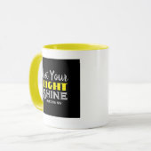 Let Your Light Shine Bible Verse Yellow Black  Mok (Voorkant links)