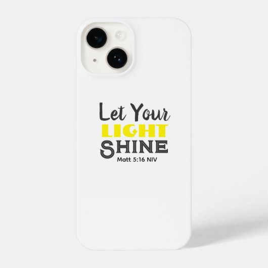 Let Your Light Shine Bible Verse Yellow Cute  iPhone Hoesje (Achterkant)