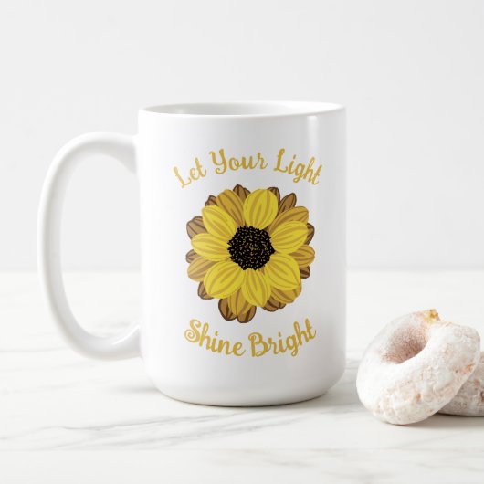 Let Your Light Shine Bright Sunflower Koffiemok (Met donut)