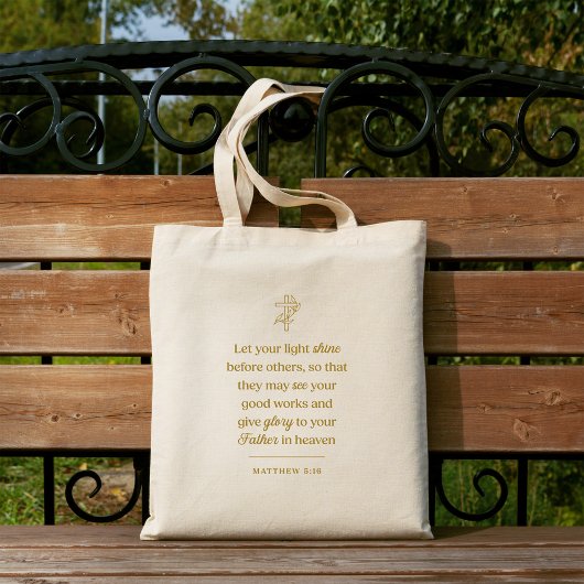 Let Your Light Shine Christian Tote Bag