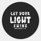 Let Your Light Shine - Christmas Light  Ronde Sticker (Voorkant)