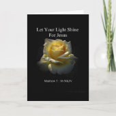 Let Your Light Shine Faith Card by Stan Kaart (Voorkant)