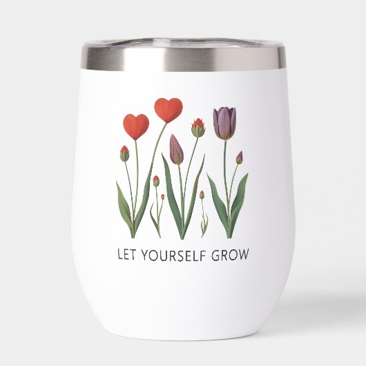 Let Yourself Grow Floral Heart Tulips Art (Achterkant)