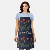 Let Yourself Grow Floral Heart Tulips Art Schort (Gedragen)