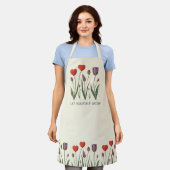 Let Yourself Grow Floral Heart Tulips Art Schort (Gedragen)