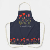 Let Yourself Grow Floral Heart Tulips Art Schort (Voorkant)