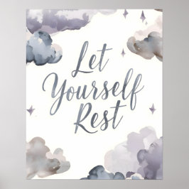 Let Yourself Rest Inspirational Quote Typography Poster