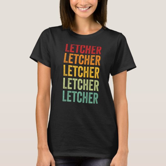Letcher County Kentucky Rainbow Text T-shirt (Voorkant)