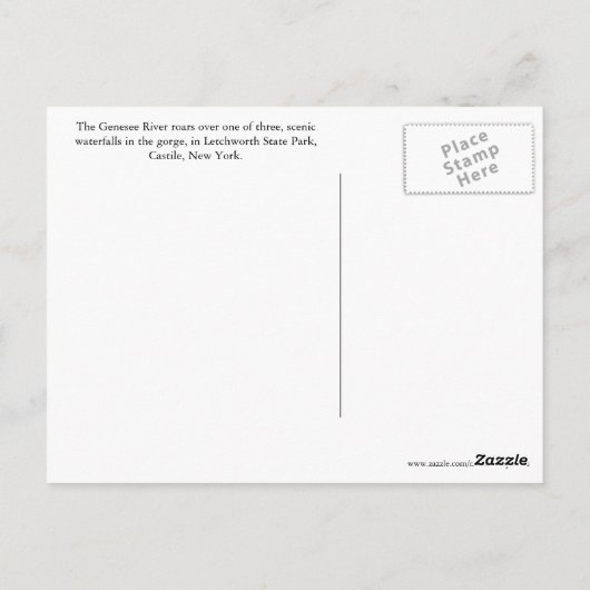 Letchworth State Park Waterfall Travel Photo Briefkaart (Achterkant)