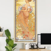 L'Eté Season Art Nouveau Alphonse Mucha Poster (Thuiskantoor)