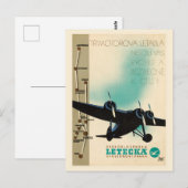 Letecka Tsjechoslowakije Vintage Poster 1932 Briefkaart (Voorkant / Achterkant)