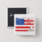LetFreedomRing-grens Vierkante Button 5,1 Cm (Voorkant /achterkant)