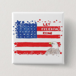 LetFreedomRing-grens Vierkante Button 5,1 Cm