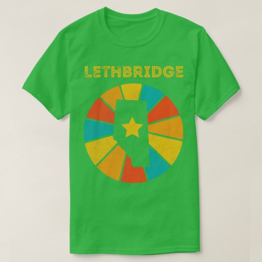 Lethbridge Alberta Canada Vintage Distress Souve T-shirt (Design voorkant)