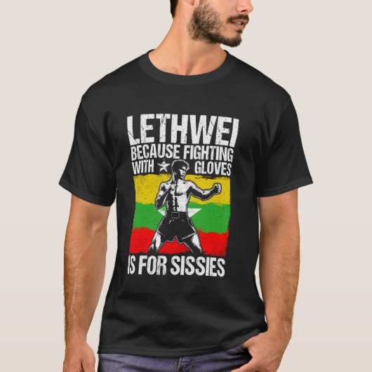 Lethwei Coach Training Birmese Boksen Myanmar Boxe T-shirt (Voorkant)