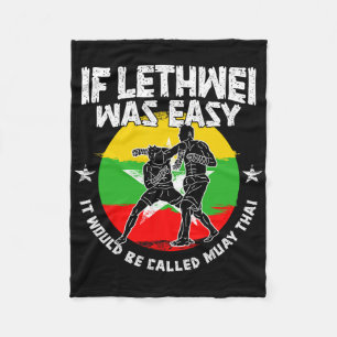 Lethwei Instructeur Birmese Boksen Myanmar Boxer L Fleece Deken