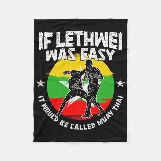 Lethwei Instructeur Birmese Boksen Myanmar Boxer L Fleece Deken (Voorkant)