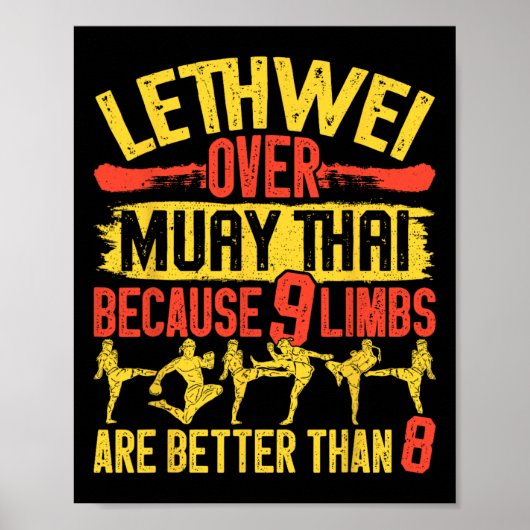 Lethwei Instructor Art van 9 ledematen Birmese Bok Poster (Voorkant)