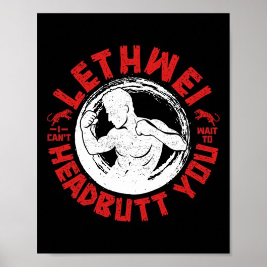 Lethwei Instructor Headbutt Birmese Boksen Myanmar Poster (Voorkant)