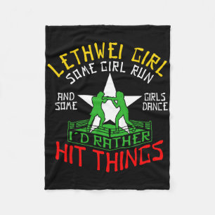 Lethwei Meisje Birmese Boksen Vrouwen Myanmar Boxe Fleece Deken